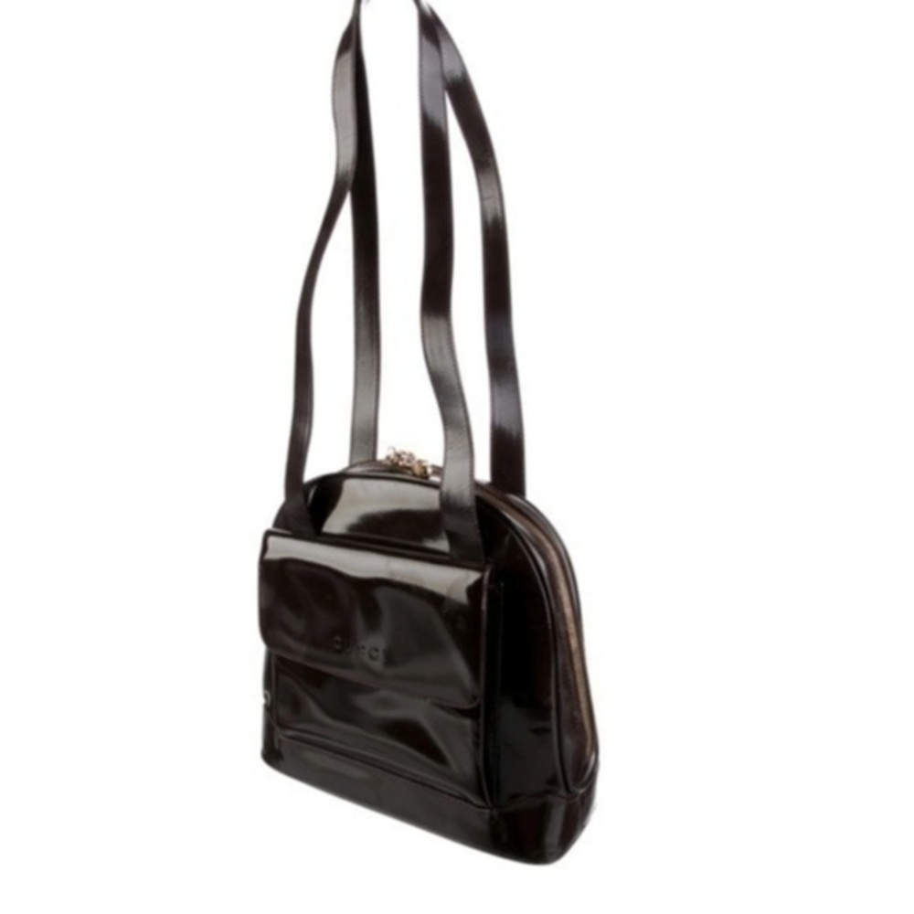 VINTAGE GUCCIE DOUBLE STRAP HANDBAG WITH BAMBOO